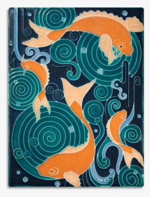 6815tu Koipond Turquoise 1,000×1,000 Pixels - Motawi Tile Koi