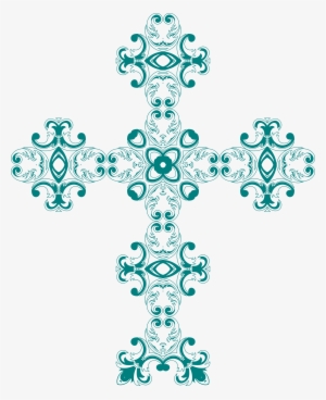 Vintage Floral Design Mark Ii Cross Vector Free Library - Floral Cross Png