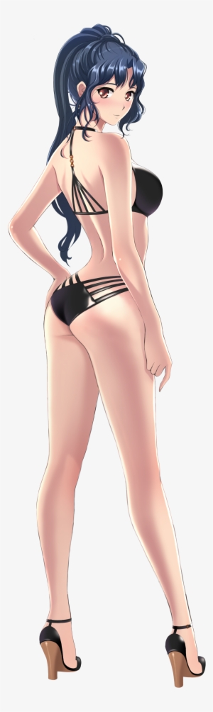Nicole Sexy Black Swimsuit - Blue