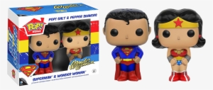 Home Salt And Pepper Shakers - Funko Pop Superman And Wonder Woman