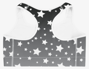 White Stars Gray Ombre Sports Bra Mockup Back Flat - Sports