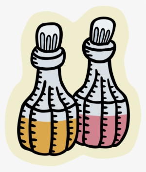 Black And White Stock Oil And Vinegar Bottles Image - Clip Art