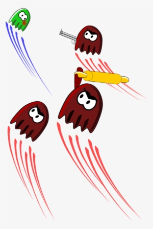 Casper Ghost Flute Cartoon Line Art - Clip Art