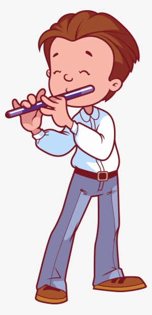 Anchorman Clip Flute - Boy Flute Png Clipart