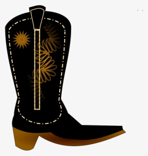 Clipart - Black Santiag - Cowboy Boot Clipart Png