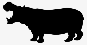Silhouette Of Hippo - Hippo Silhouette Png