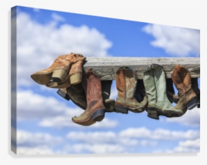 Old Cowboy Boots Hanging In Memory Of John Booth, Great - Posterazzi Old Cowboy Boots Hanging In Memory