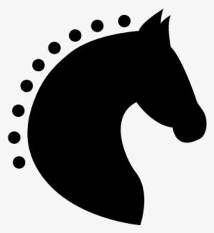Head Horse Silhouette Side View With Horsehair Of Dots - Cabeza De Caballo Vector