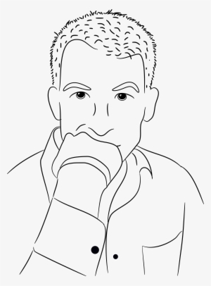 Vector Transparent Stock Big Image Png - Drawing Of A Person Thinking