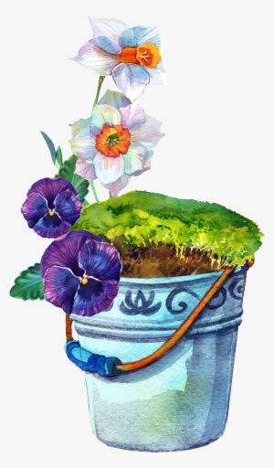 Creative Flower Pot Planting Transparent Decorative - Portable Network Graphics