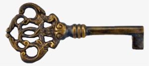 Antique Solid Brass Reproduction Barrel Skeleton Key - Antique Key Png