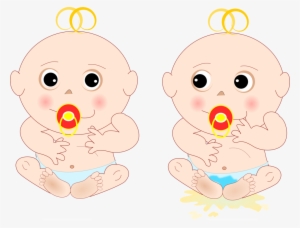 Infant Child Pacifier Diaper Boy - Imagen De Bebes Gemelos Animados