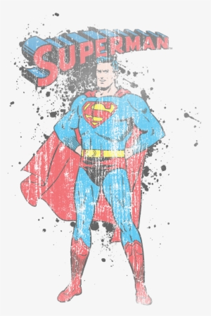 Superman Vintage Ink Splatter Men's Regular Fit T-shirt - T-shirt