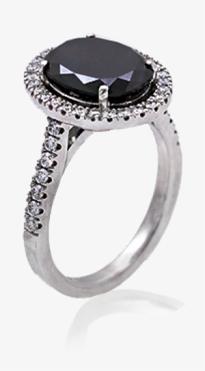 Black Oval Diamond Halo - Black Diamond Engagement Ring Oval Halo