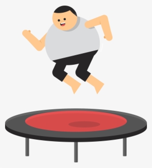 Fat Guy Basketball Clipart - Trampolining Transparent