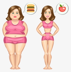 Adipose Tissue Weight Loss Fat Clip Art - Slim Vs Fat Girl
