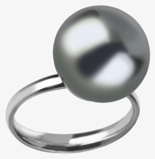 Basic Ring 14 Kt White Gold, Diamonds, Pearl - Gold