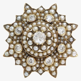 Victorian Diamond Pearl Brooch - Jewellery