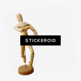 Small Wooden Articulated Mannequin Front - Drawing