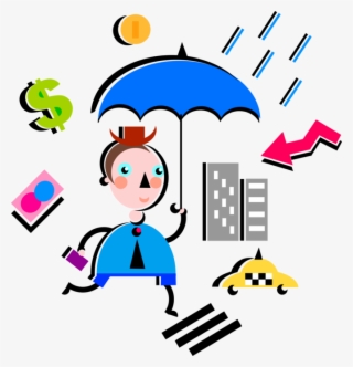 Vector Illustration Of Businessman With Insurance Coverage