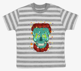 T-shirt Bébé À Rayures Skull Confetti Par Tomi Ax