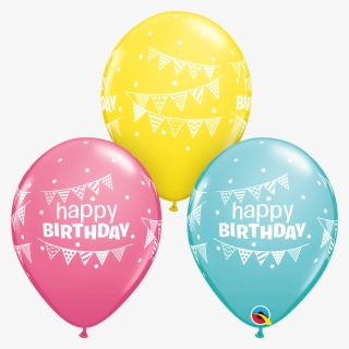 Birthday Pennants & Dots 11" Latex Balloons