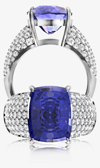 Tanzanite Pave Set Ring