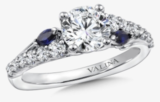 Valina Diamond & Blue Sapphire Engagement Ring Mounting