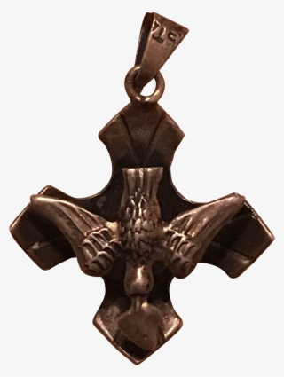 Vintage Mexican Sterling Silver Holy Spirit Dove Heart - Pendant