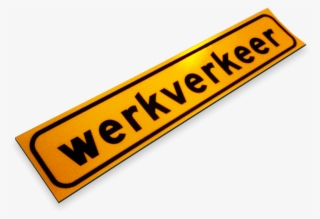 Magneetbord 800x200x1,5mm Geel Fluor 'werkverkeer' - Sticker Werkverkeer