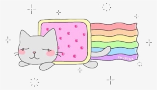 Overlay Cat Nyancat Space Sky Rainbow Tumblr Kawaii - Cartoon