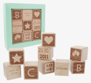 Engraved Wooden Cubes - Personalisierte Geschenke Baby