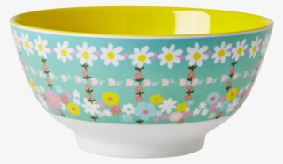 95 Inc Gst - Rice Melamin Schüssel Two Tone Retro Flower Print