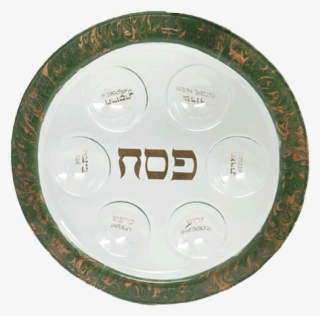Glass Green Swirl Seder Plate - Fused Glass Seder Plate - Homes