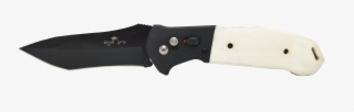 5" Black G10 And White Smooth Bone Auto W/black Finish - Blade