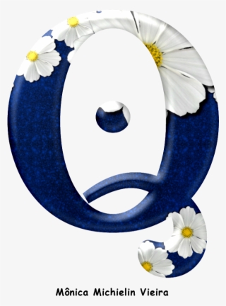 Alfabeto De Margaridas No Fundo Azul Png - Circle