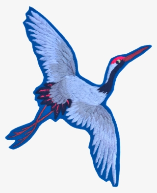 Neon Crane Embroidered Patch - Embroidery