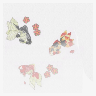 Drawn Gold Fish Butterfly - China Dress Textures Mmd