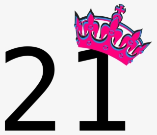 Pink Tilted Tiara And Number 21 Svg Clip Arts 600 X