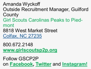 Girl Scouts Contact Info - Lene Alexandra