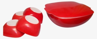 Pyrex Red Square Bowl With Lid & 4 Dessert Bowls Set - Pyrex Red Square Bowls