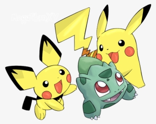 Traditional Gen 1 Starters Get Their Own “pichu” Version - Pikachu And Pichu Coloring Pages