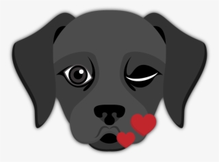 Send Your Friends Cute Black Labrador Retriever Emojis - Black Labrador Black Dog Emoji