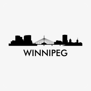 Winnipeg Skyline Decal - Black And White Winnipeg Skyline