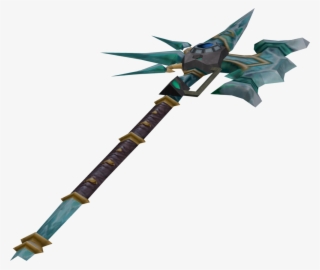 An Augmented Halberd Fashioned From Crystal