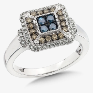Sdc Creations Pave Set Blue, Cognac And White Diamond - Pre-engagement Ring
