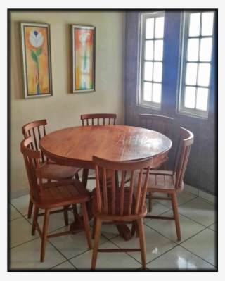 Conjunto Mesa Redonda 1,20 6 Cadeiras Country G