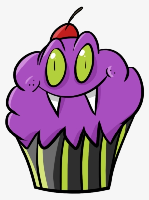 Vampire Cupcake Clip Art - Halloween Birthday Clipart