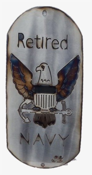 12" Retired Navy Dog Tag - Red-tailed Hawk