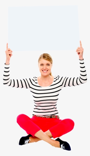 Girl Holding Banner Royalty-free Png Photo - Web Banner